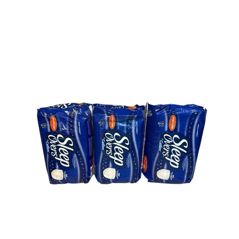3 Packs of 12 Sleep Overs By Cuties Pull Up/Underwear Large/X Large  60-125 Lbs